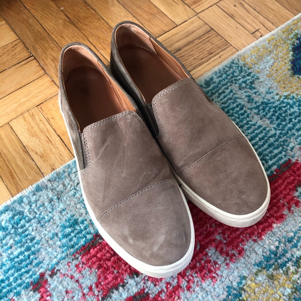Suede Frye Slip-ons - barely worn!